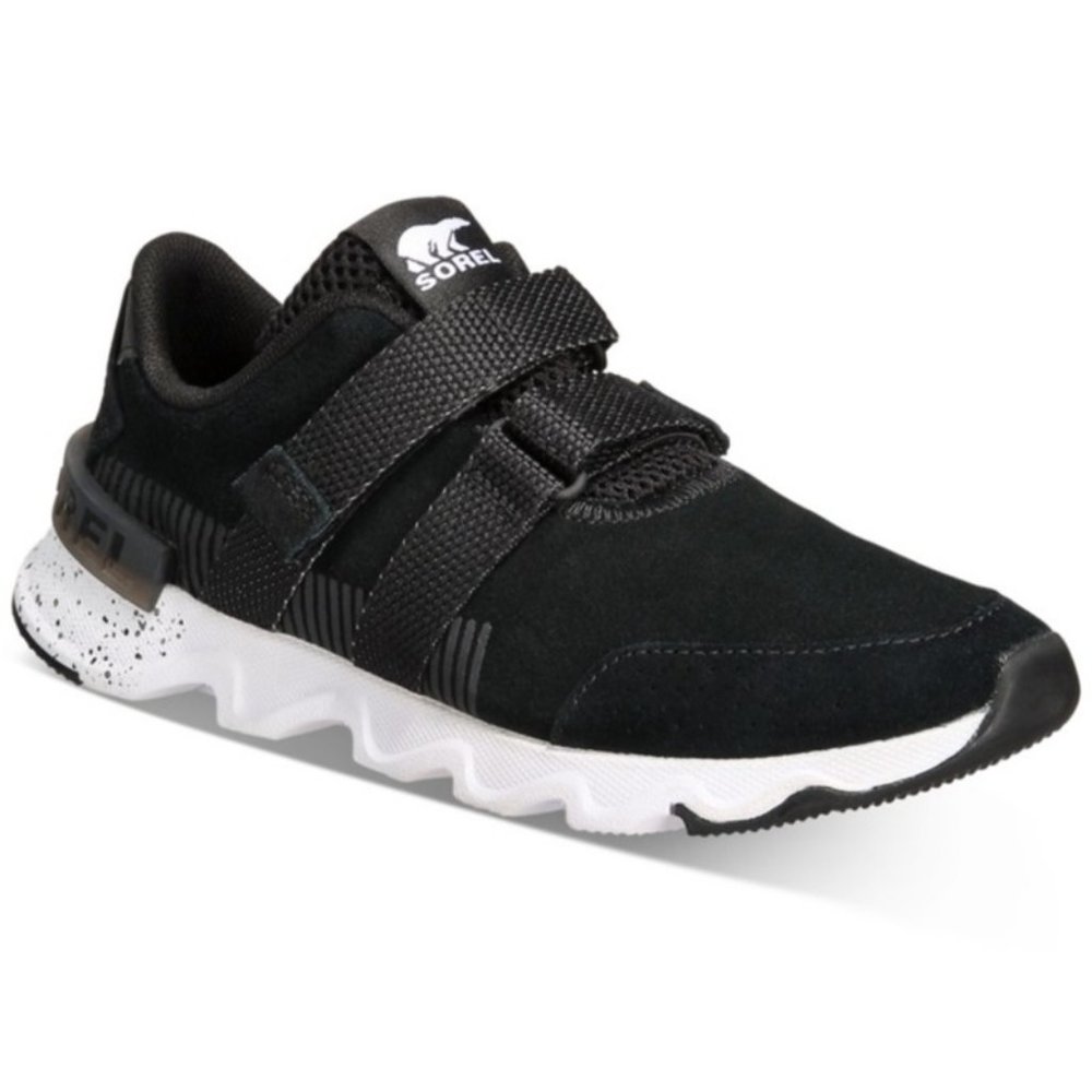 Sorel Kinetic Lite Strap Black Suede Casual Logo Running Cushion Sneakers Shoes